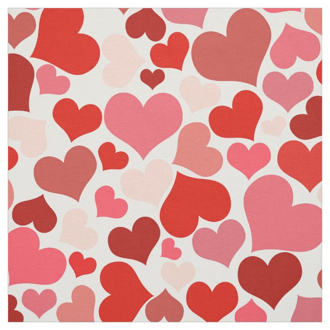 Tissu Motif Des Coeurs, Coeurs Rouges, Amour (Échantillon)
