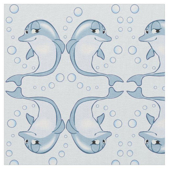 Tissu Motif des dauphins bleus (Fermer)