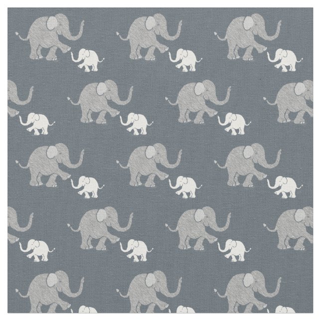 Tissu Motif des Eléphants Bébés gris et blancs de Cute P (Fermer)