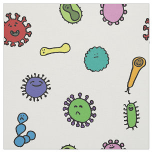 Tissu motif des enfants atteints de bactéries et de vir