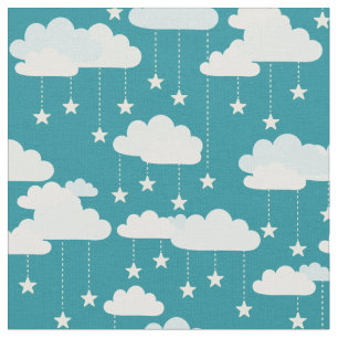 Tissu Motif des étoiles et nuages en chute mûre
