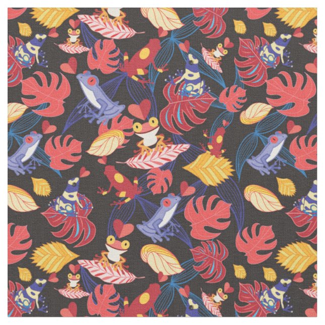 Tissu Motif des grenouilles d'amants (Fermer)