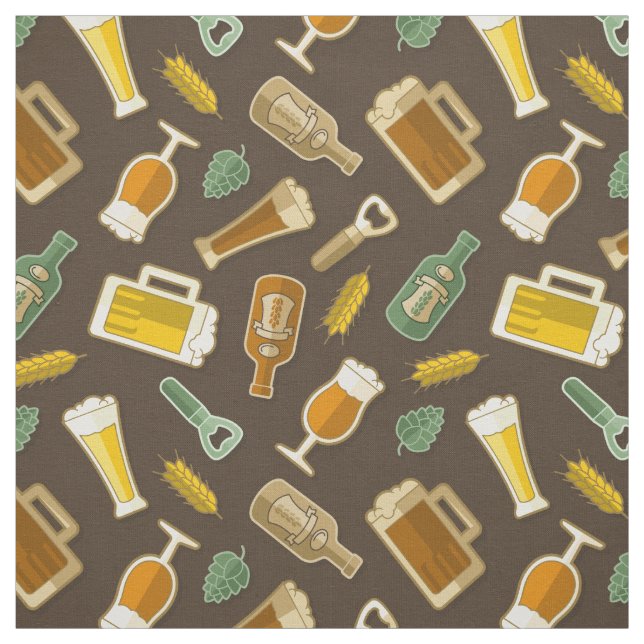 Tissu Motif des icônes de bière (Échantillon)