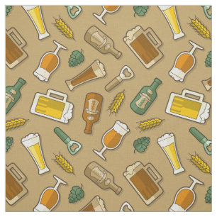 Tissu Motif des icônes de bière
