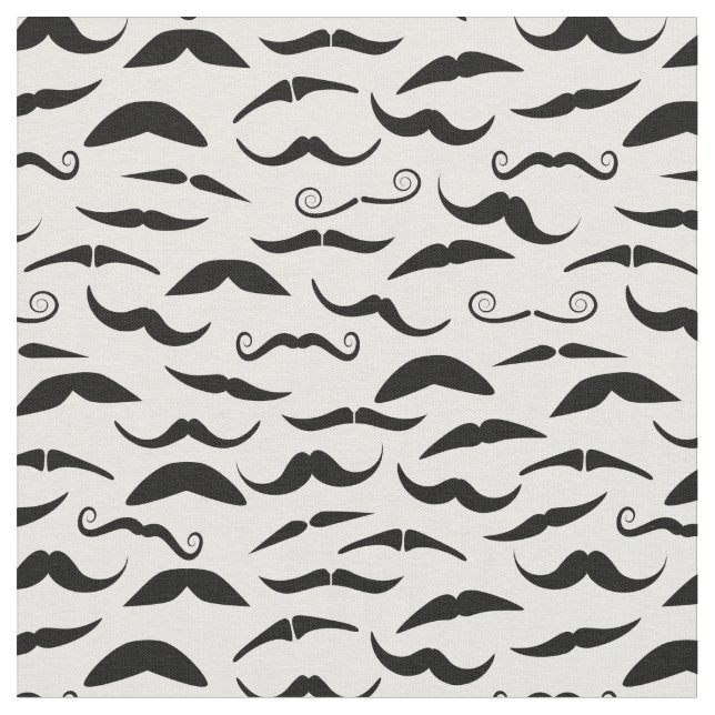 Tissu Motif des moustaches noires mixtes (Fermer)