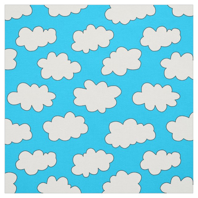 Tissu Motif des nuages fluffés (Échantillon)