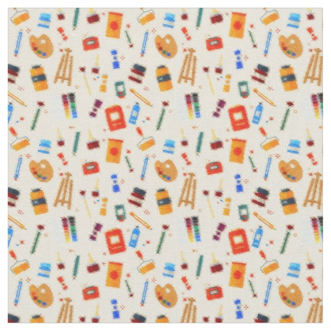 Tissu Motif des outils de l'artiste Aquarelle (Fermer)