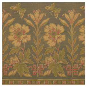 Tissu Motif des papillons et fleurs de l'époque victorie
