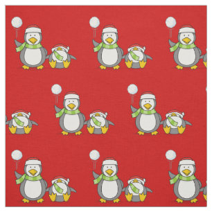 Tissu Motif des pingouins de Noël