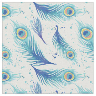 Tissu Motif des plumes de roche d'aquarelle