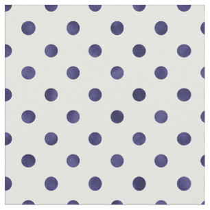 Tissu motif des pois blancs de la marine rétro