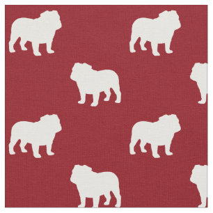 Tissu Motif des silhouettes de Bulldog  Race de chien