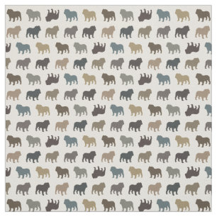 Tissu Motif des silhouettes de Bulldog Race de chien Co
