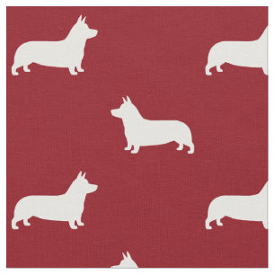 Tissu Motif des silhouettes de corgi gallois de Pembroke