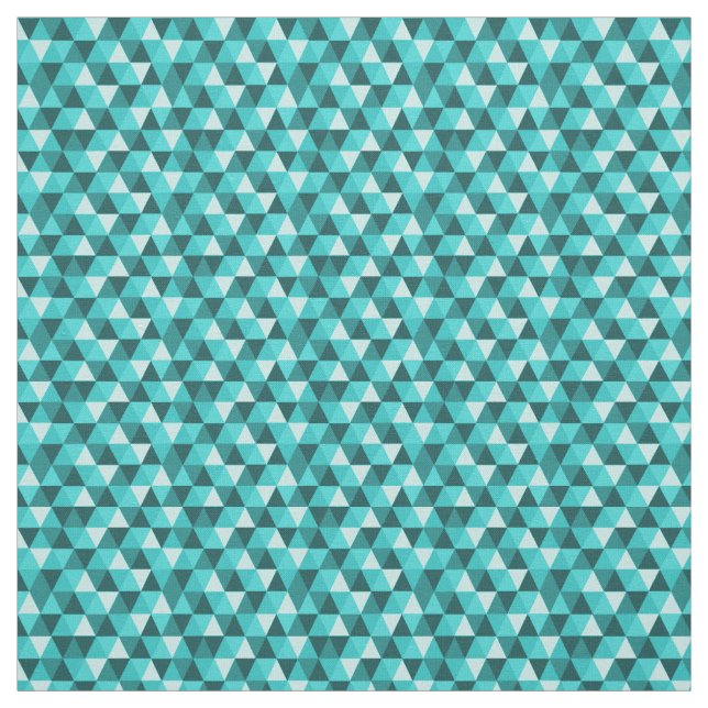 Tissu Motif des triangles géométriques turquoises (Échantillon)