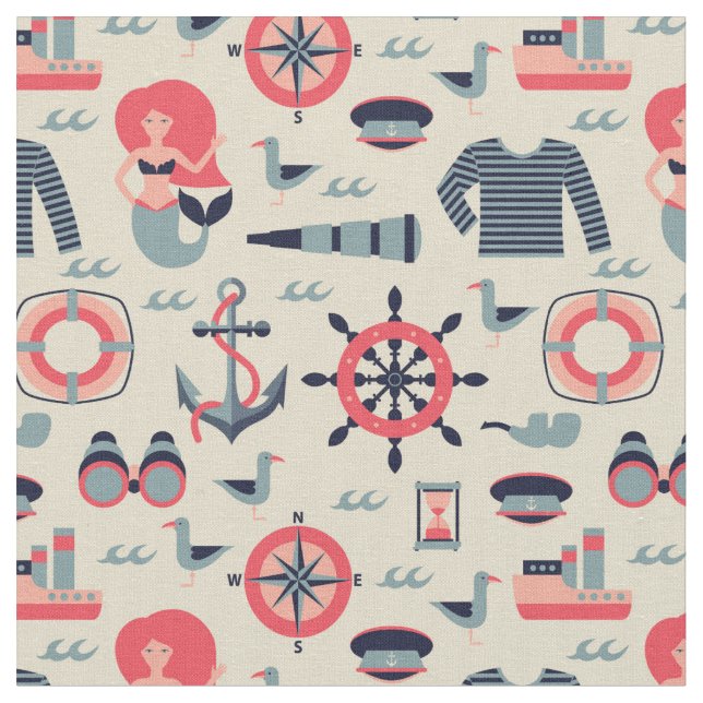 Tissu Motif d'espèce marine (Fermer)