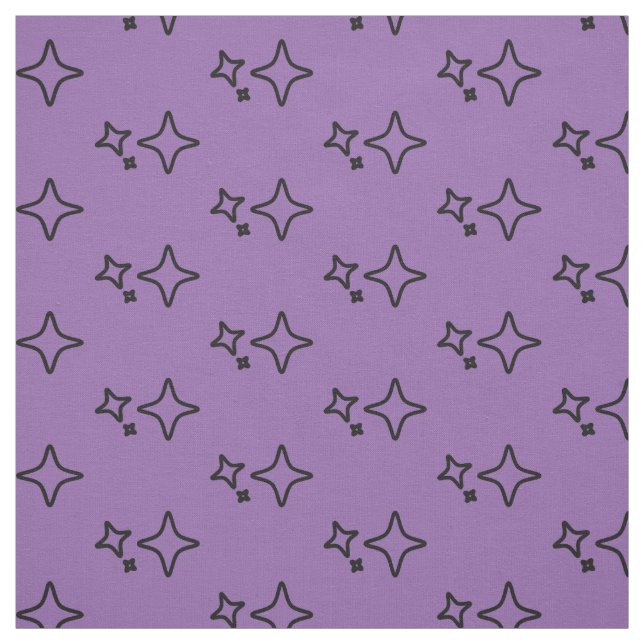 Tissu Motif d'étoiles esthétiques violettes (Échantillon)