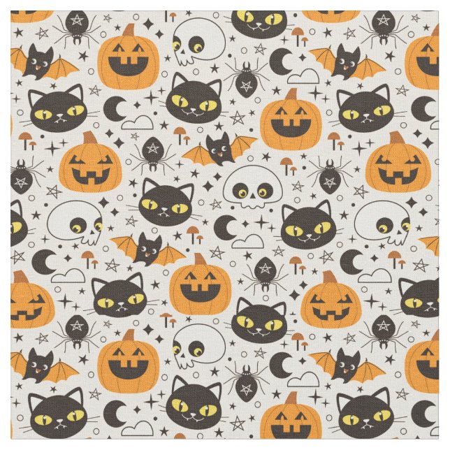 Tissu Motif d'Halloween rétro (Fermer)