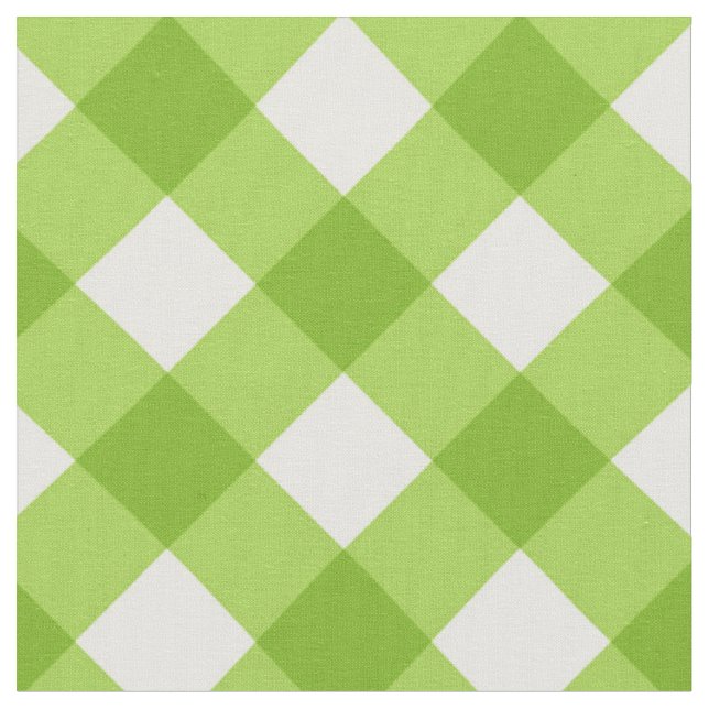 Tissu Motif diagonal blanc/vert En vichy (Fermer)