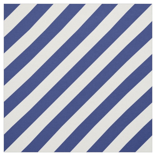 Tissu Motif diagonal de bleu marine et blanc de rayures (Échantillon)