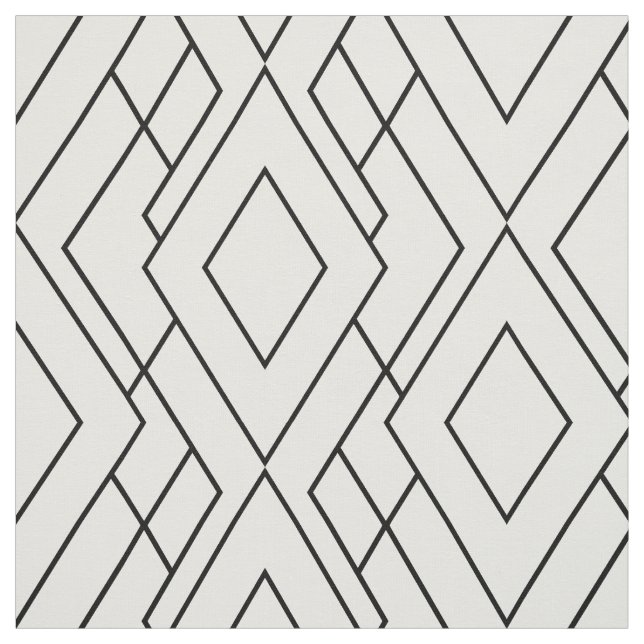Tissu Motif Diamant Art déco noir et blanc (Échantillon)