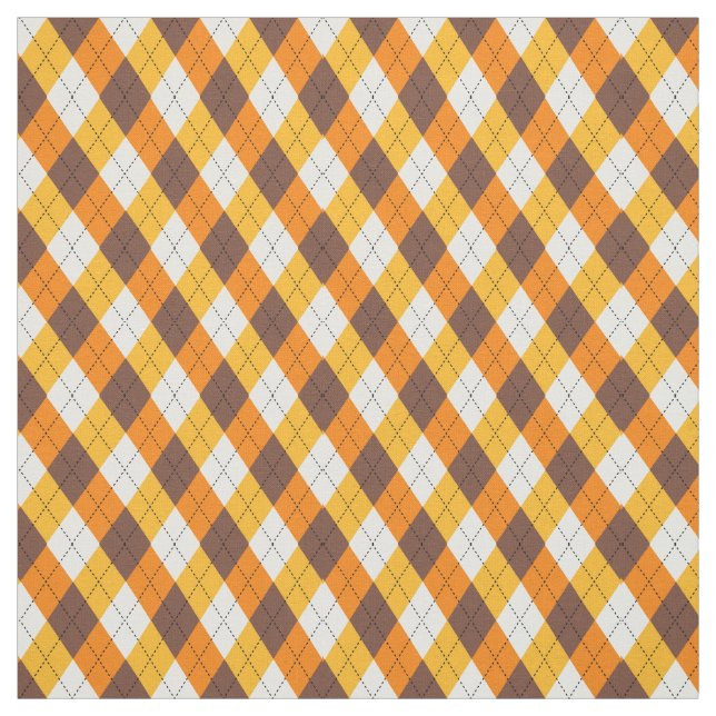 Tissu Motif diamant automne Candy Corn Argyle (Échantillon)