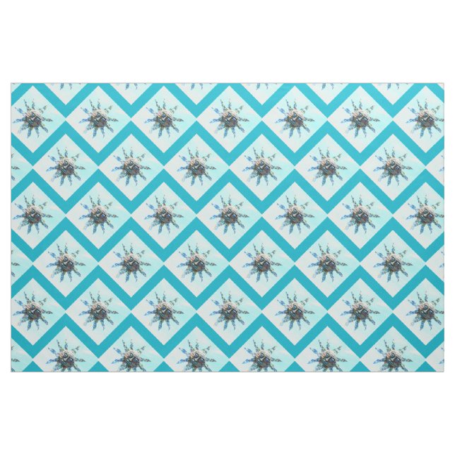 Tissu motif diamant bleu clair face soleil (Fat Quarter)