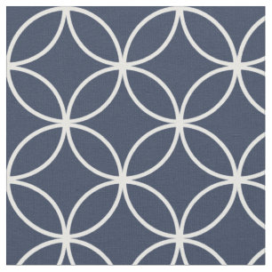 Tissu Motif diamant bleu et blanc de la marine moderne