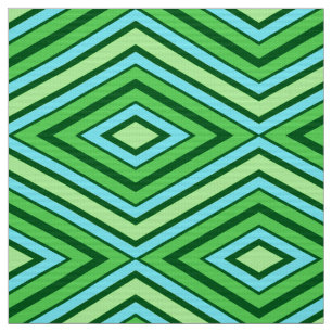 Tissu Motif diamant du milieu du siècle Jade Green et Aq