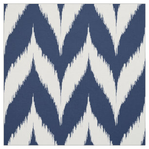 Tissu Motif d'Ikat Chevron de marine