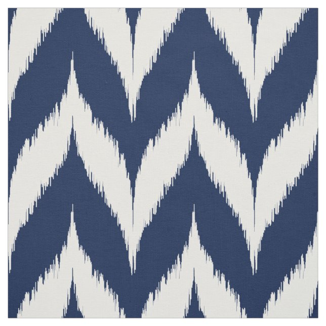 Tissu Motif d'Ikat Chevron de marine (Échantillon)