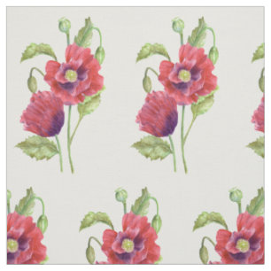 Tissu Motif d'illustration de couleur d'aquarelle rouge