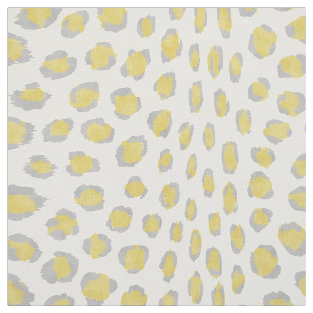 Tissu Motif d'impression chic jaune pastel gris guépard (Échantillon)