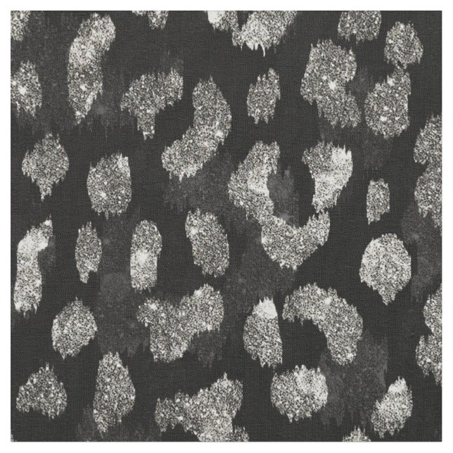 Tissu motif d'impression de guépard noir parties scintil (Fermer)