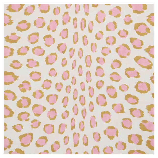 Tissu motif d'impression de guépard rose et d'or chic (Échantillon)