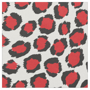 Tissu motif d'impression de guépard rouge rouge et noir