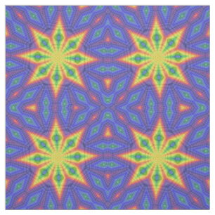 Tissu Motif d'impression géométrique bleu jaune étoile v