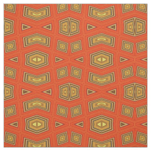 Tissu Motif d'impression or jaune diamant rouge