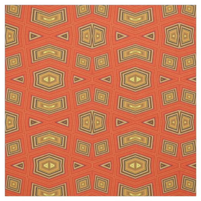Tissu Motif d'impression or jaune diamant rouge (Échantillon)