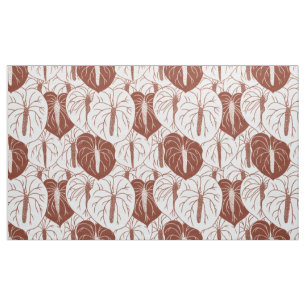 Tissu Motif d'imprimerie hawaïenne moderne anthurium