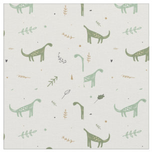 Tissu Motif Dinosaure Vert