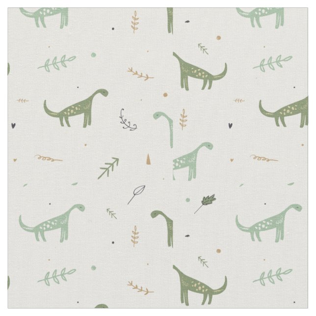 Tissu Motif Dinosaure Vert (Fermer)