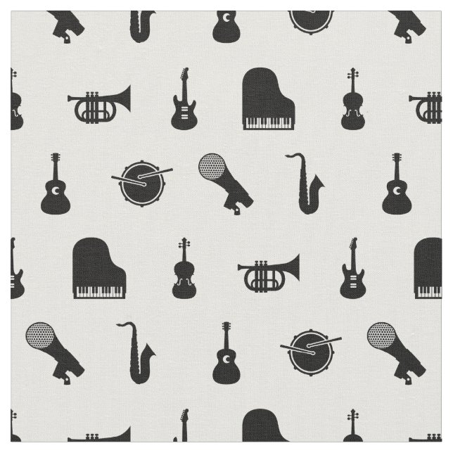 Tissu Motif d'instruments de musique à thème (Fermer)