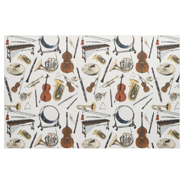 Tissu Motif d'instruments orchestraux (Fat Quarter)