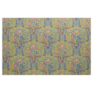 Tissu Motif d'oiseaux dans les arbres de style Arts & Cr