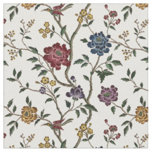 Tissu Motif d'oiseaux et de fleurs vintages