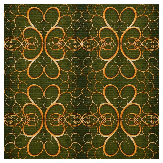 Tissu motif d'or abstrait de remous (Échantillon)