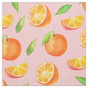 Tissu Motif d'oranges d'aquarelle