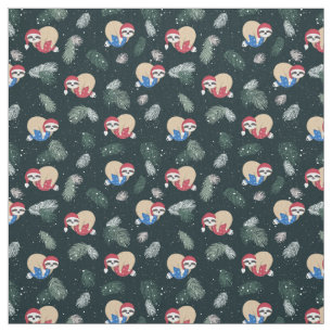Tissu Motif d'ornement de paresse de Joyeux Noël