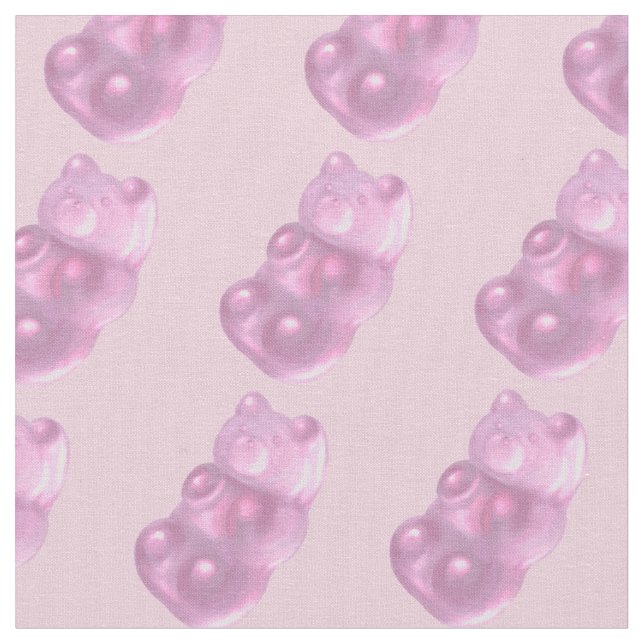 Tissu Motif d'ours de gomme rose (Fermer)